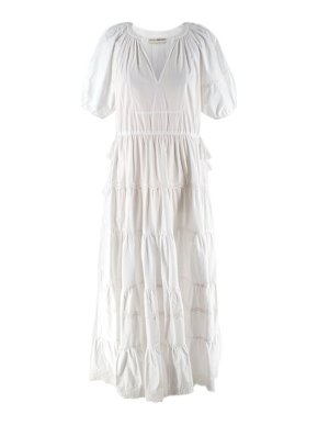 Ulla Johnson White cotton poplin tiered dress