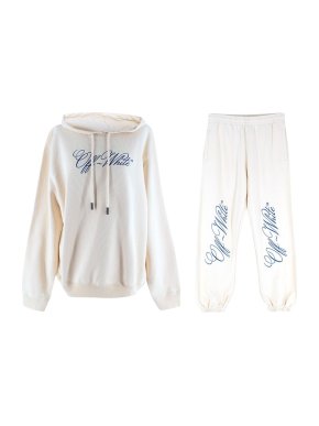 Off White Cream cotton jersey logo tracksuit