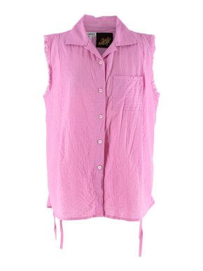 Loewe x Paula's Ibiza pink seersucker blouse