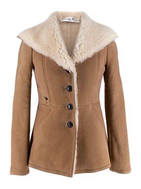 Dior Beige sheepskin aviator jacket