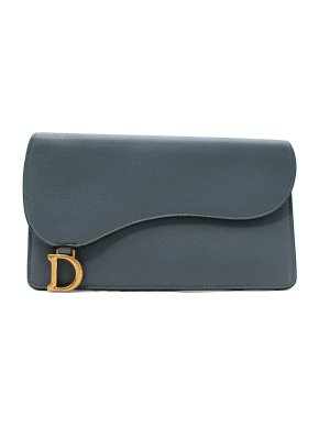 Dior Blue leather Saddle travel wallet