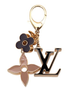 Louis Vuitton Gold-tone metal & enamel Fleur de Monogram bag charm