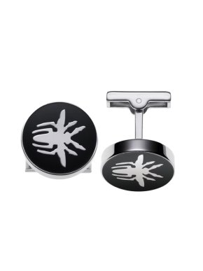 Dior Silver and Black Resin Bee Cufflinks