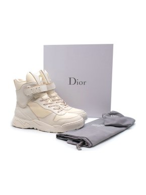 Dior Cream & white leather Jumper high top trainers