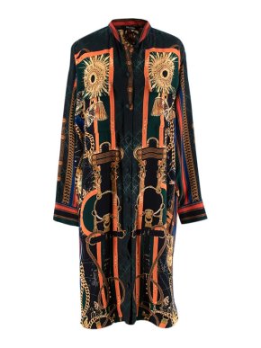 Balmain Multicolour scarf print twill shirt dress