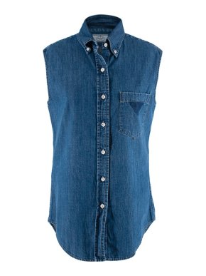 Prada Dark wash denim sleeveless shirt