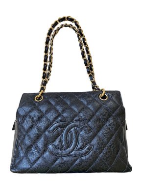 Chanel Black caviar leather Petite Timeless tote bag