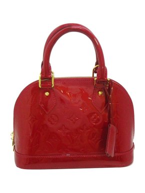 Louis Vuitton Red monogram Vernis leather Alma BB bag