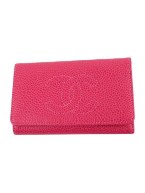 Chanel Pink caviar leather CC keyholder