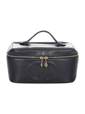 Chanel Black caviar leather vanity bag