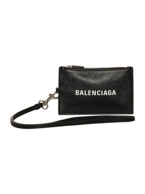 Balenciaga Black leather logo Everyday pouch
