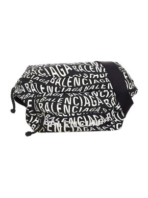 Balenciaga Black & white nylon Wave belt bag