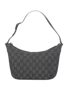 Gucci Vintage black GG canvas boat bag