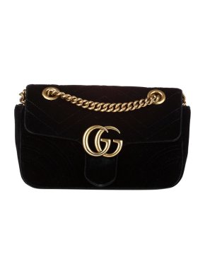 Gucci Black velvet GG Marmont mini bag