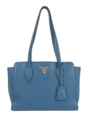 Prada Blue Vitello Phenix tote bag