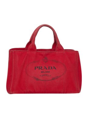 Prada Red canvas Canapa Logo tote bag