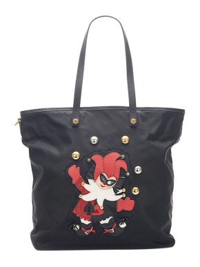 Prada Black nylon clown Tessuto tote bag