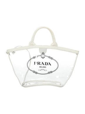 Prada Clear PVC Canapa Logo tote bag