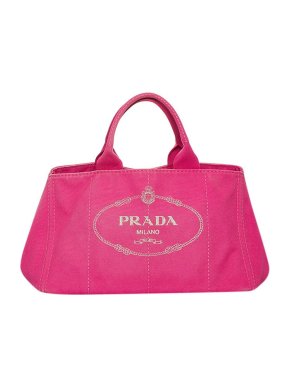 Prada Pink canvas Canapa Logo tote bag