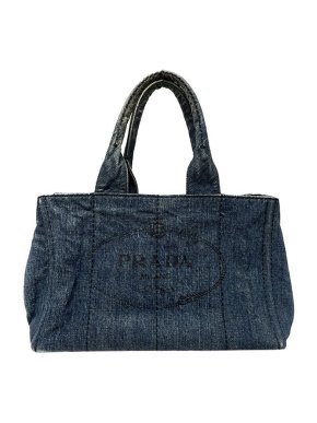 Prada Denim Canapa Logo tote bag