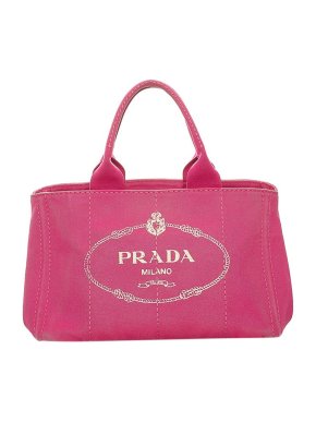 Prada Pink canvas Canapa Logo tote bag