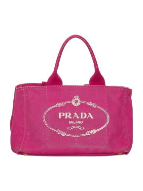 Prada Pink canvas Canapa Logo tote bag