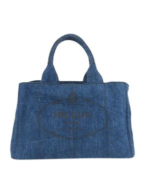 Prada Denim Canapa Logo tote bag