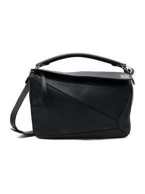 Loewe Black leather medium Puzzle bag