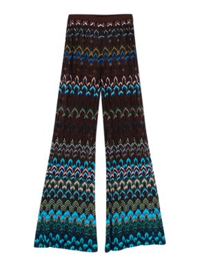 Missoni Blue & Brown Lurex Knitted Trousers