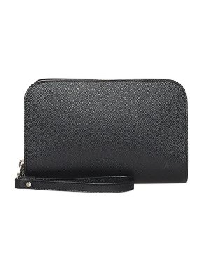 Louis Vuitton Black Taiga leather Baikal clutch bag