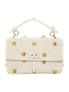 Valentino Garavani Ivory knitted Roman Stud bag