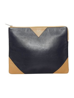 Celine Bicolour leather clutch bag