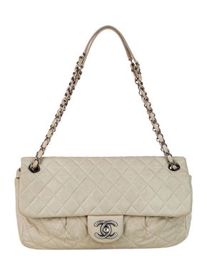 Chanel Nude-beige leather lambskin leather CC flap bag