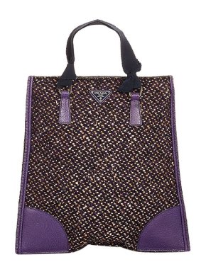 Prada Purple tweed tote bag