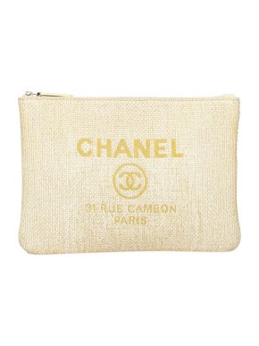 Chanel Natural raffia Deauville clutch bag