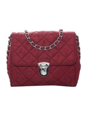 Prada Burgundy nylon Tessuto Impunto flap bag