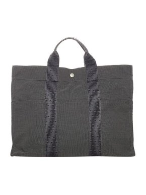 Hermes Vintage grey canvas Herline MM tote bag