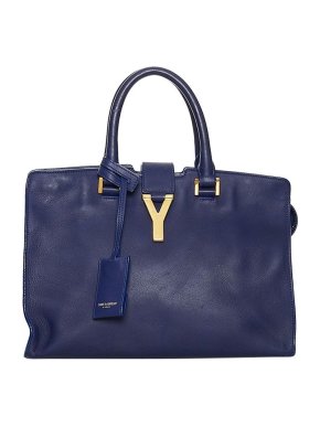 Saint Laurent Blue leather Cabas Chyc Ligne tote bag