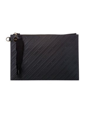 Givenchy Black chain embossed logo pouch