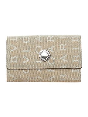 Bvlgari Beige canvas Logomania key holder