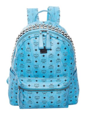 MCM Blue Visetos leather Stark  backpack