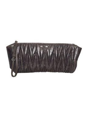 Miu Miu Black leather Matelasse clutch bag
