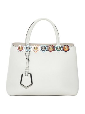 Fendi White flower embellished Petit 2Jours bag