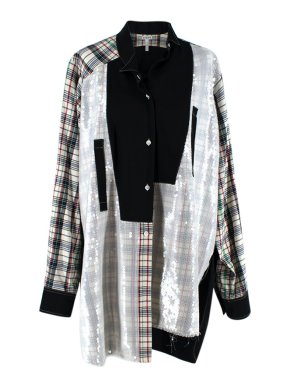 Loewe Plaid & sequin poplin asymmetric shirt