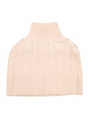 Loro Piana Kids' Cream Cashmere Cable Knit Poncho