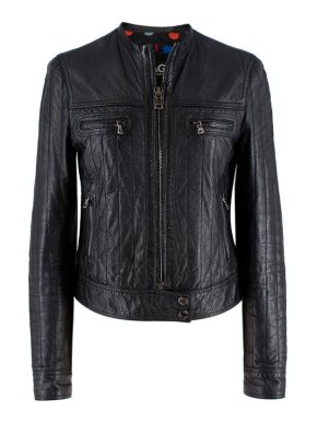 Dolce & Gabbana Vintage black leather quilted biker jacket