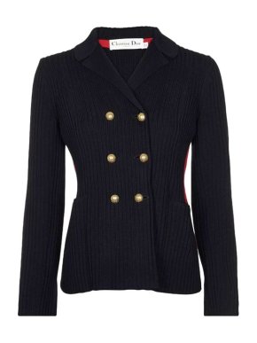 Dior Navy ribbed wool Bar jacket