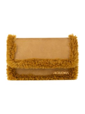Jacquemus Tan shearling Le Rond bag