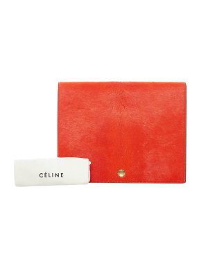 Celine Red leather clutch bag