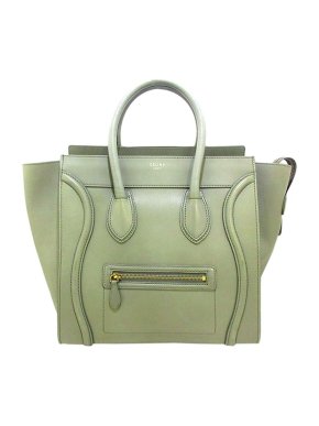 Celine Pistachio green leather Mini Luggage tote bag